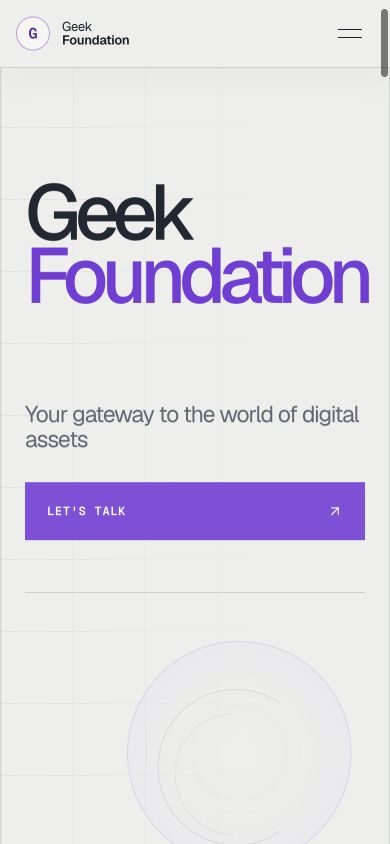 Geek Foundation mobile hero with responsive heading, call to action and technical diagram.